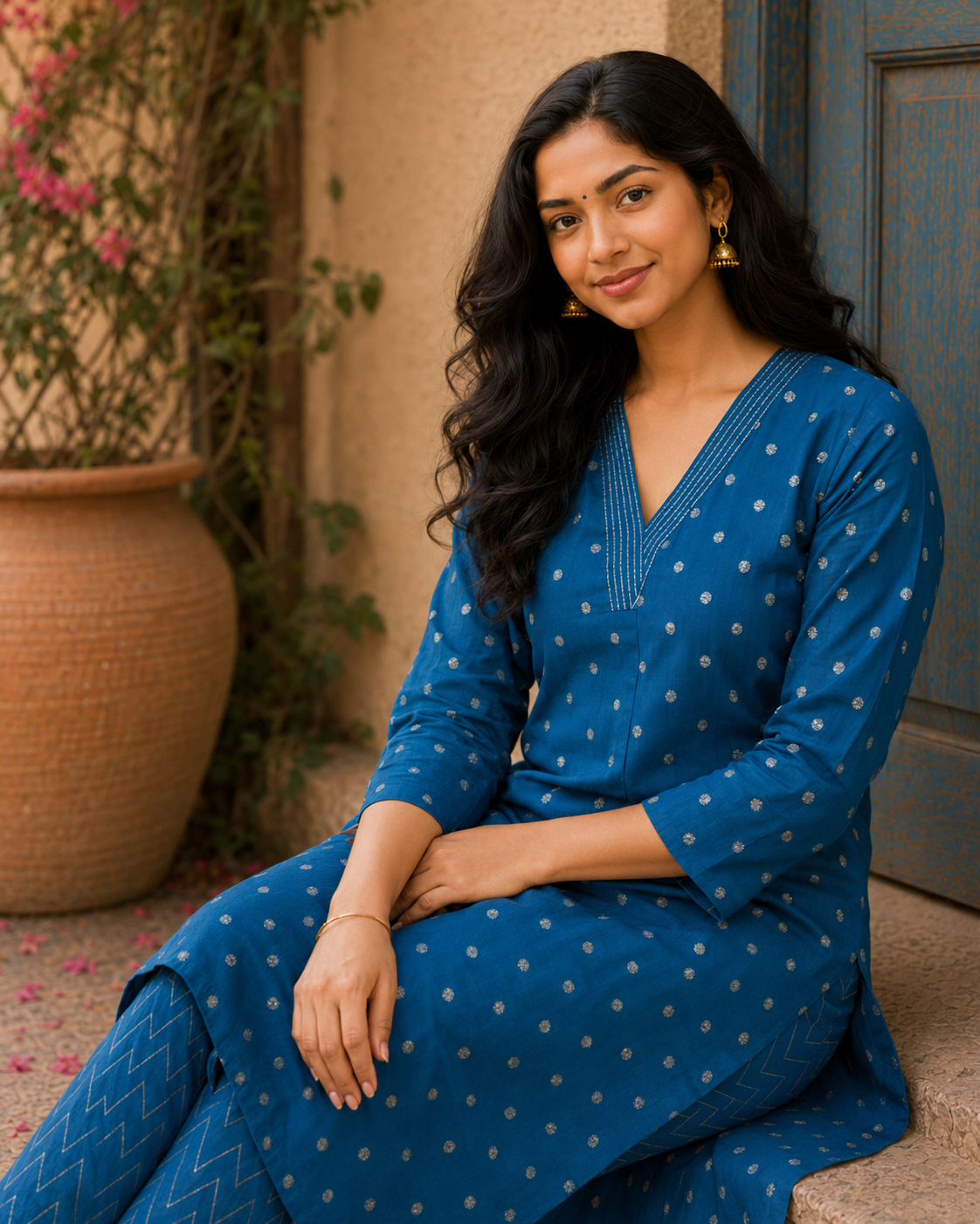 Ocean Blue - Roman Silk - Co-ord Set