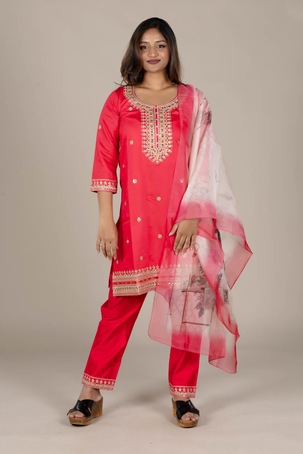 Tomato Designer Straight Suit