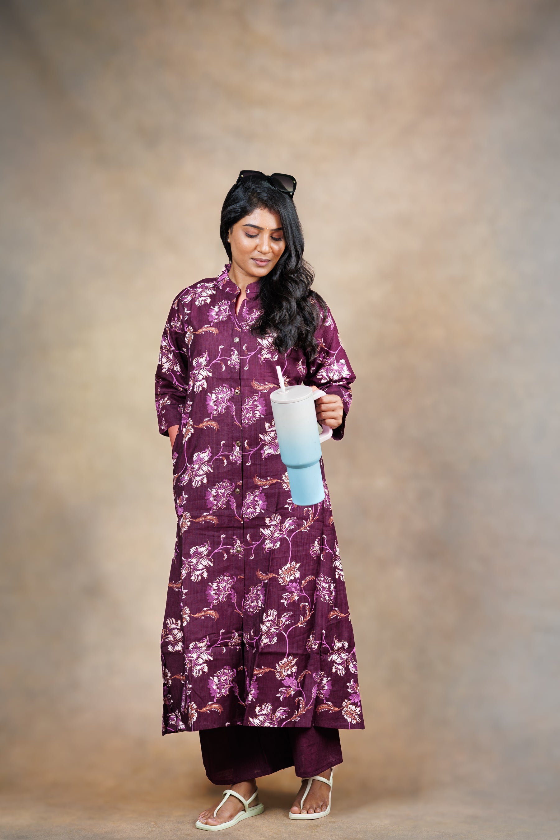 Wine Floral Co-ord Set