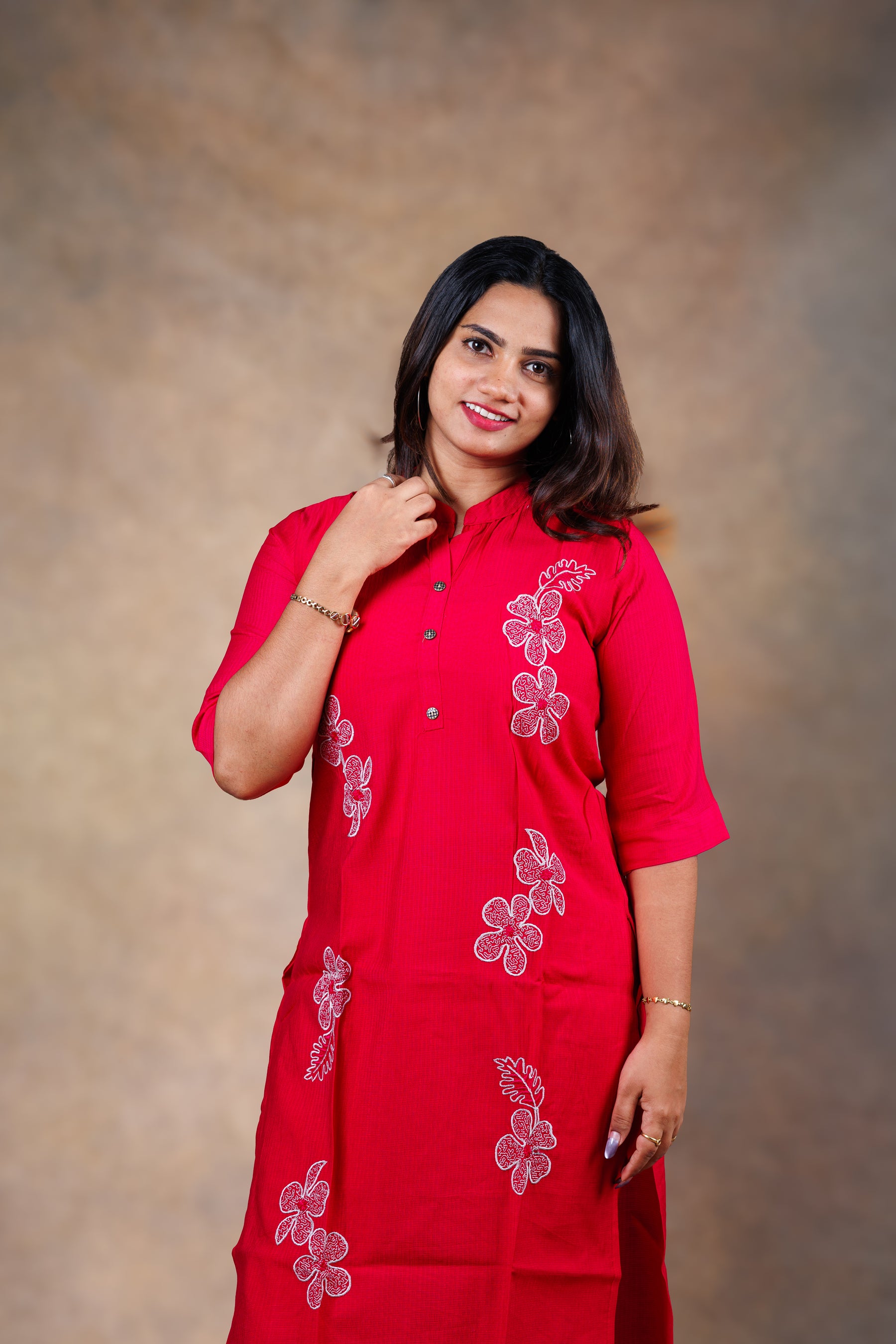 Ruby Blossom Embroidered Co-ord Set