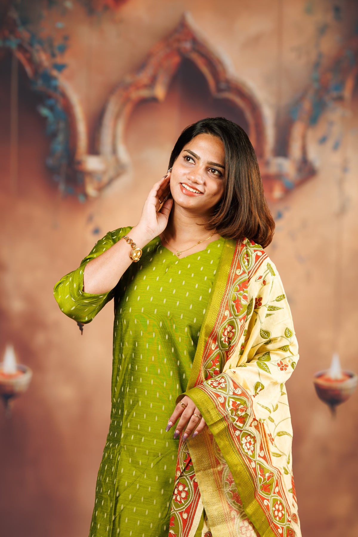 Raw Silk - Olive Green