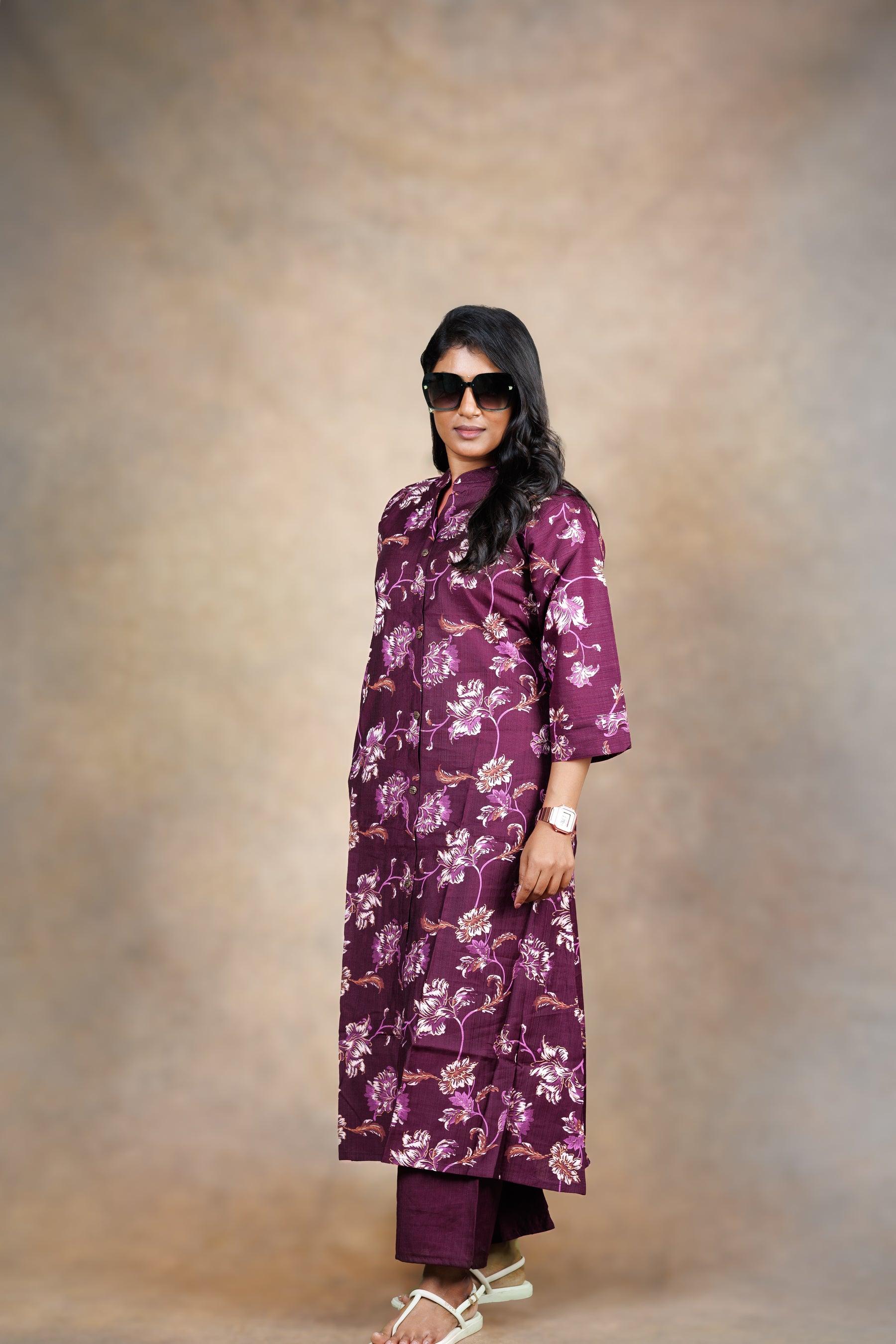 Wine Floral Co-ord Set