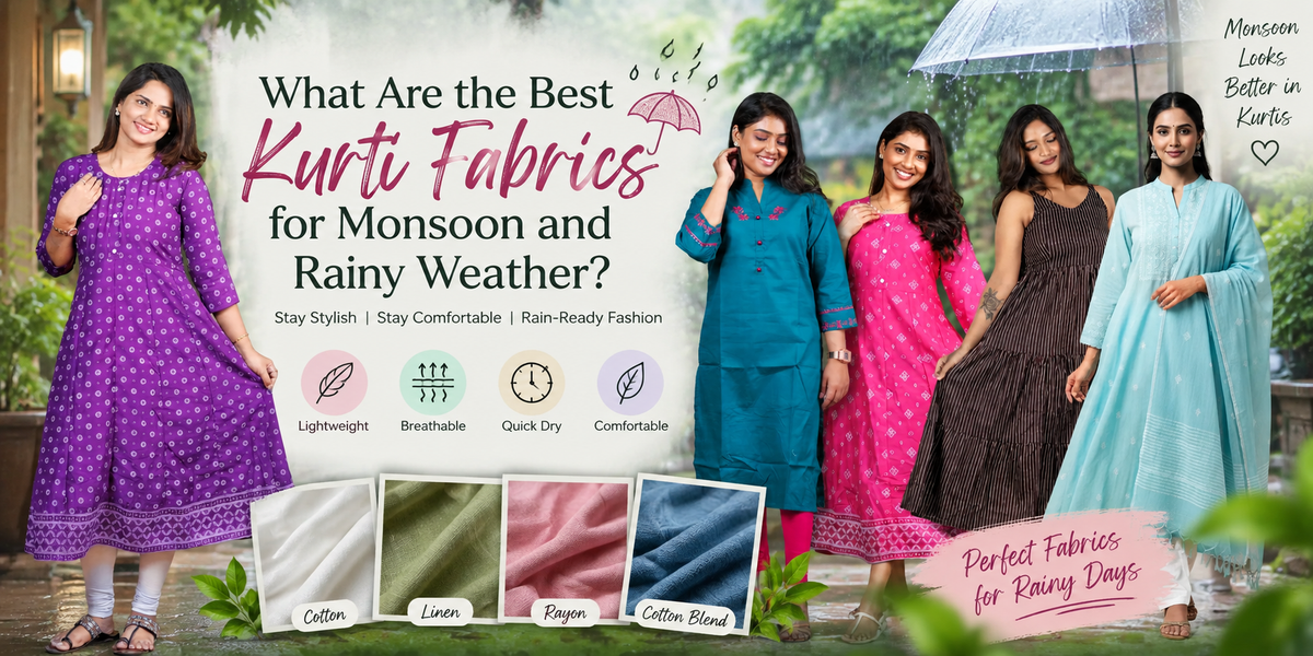 What Are the Best Kurti Fabrics for Monsoon and Rainy Weather?
