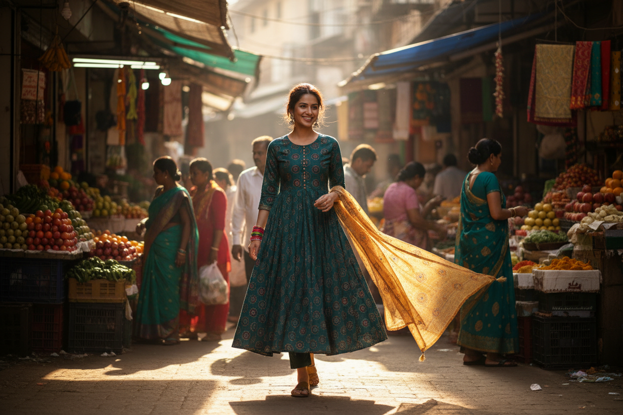 Bindoo Kali Kurti: The Calf-Length Flared Kurti You Need in Your Wardrobe