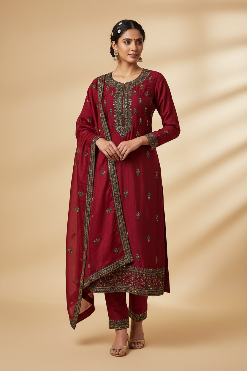 Raw Silk Chudithars