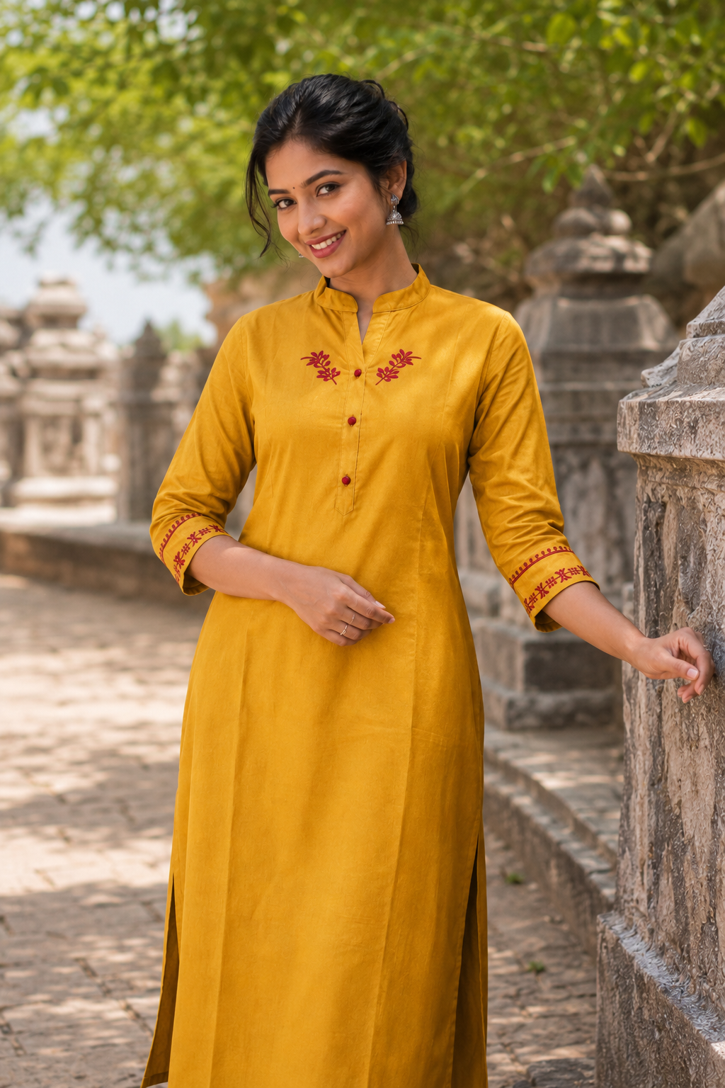 Everyday wear Kurti - Yellow