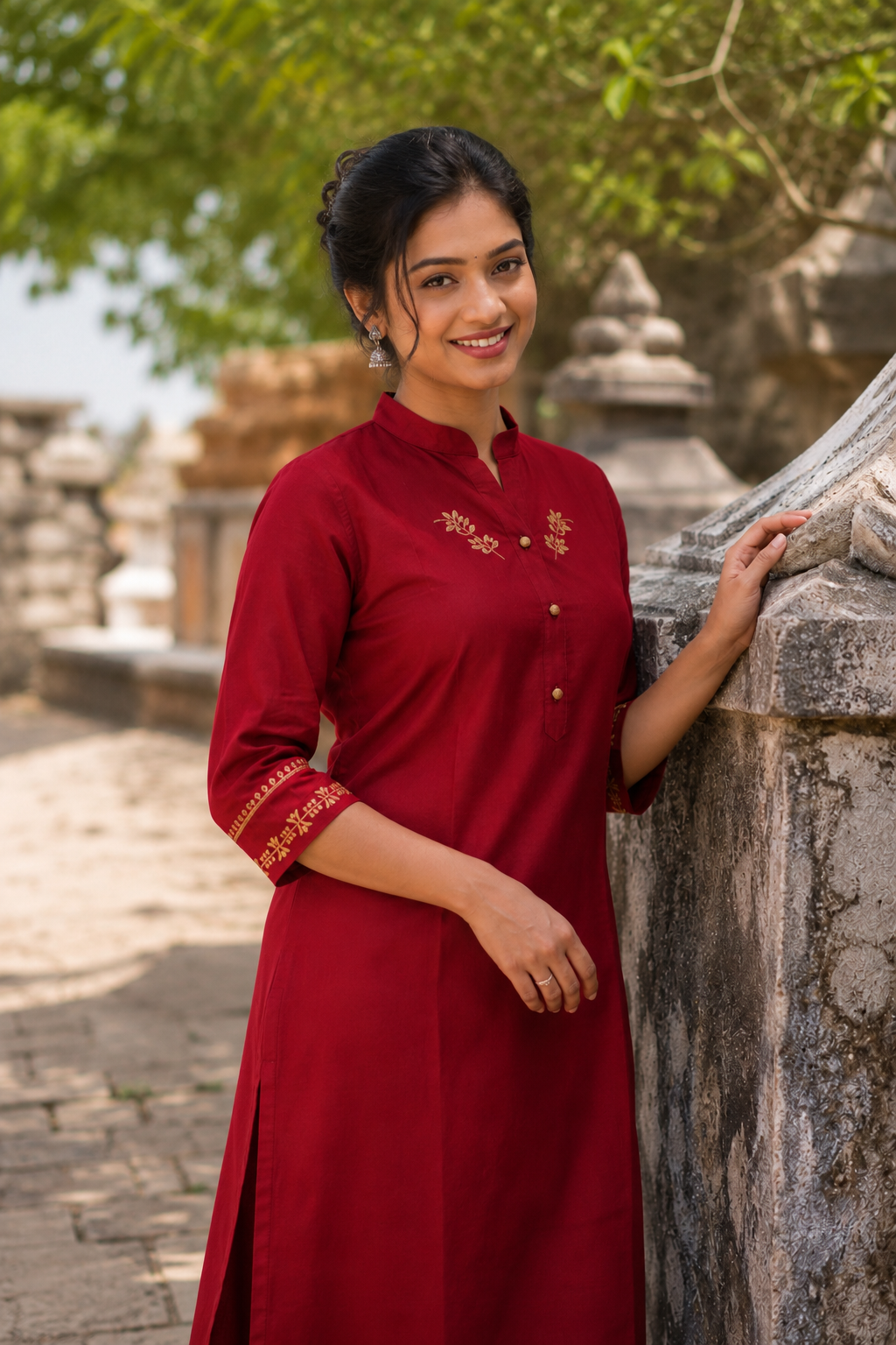 Everyday Wear Kurti - Maroon