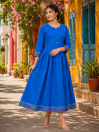 Flared Kurti - Royal Blue