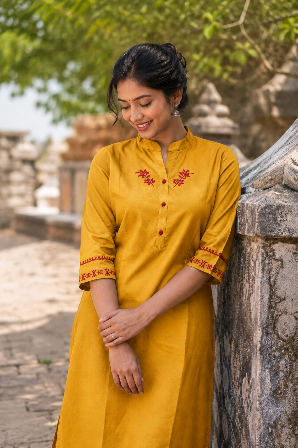 Everyday wear Kurti - Yellow
