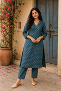 Teal Blue - Roman Silk - Co-ord Set