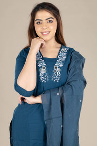 Navy Blue Straight Suit