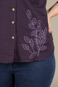 Violet Shirt-Style Short Kurti