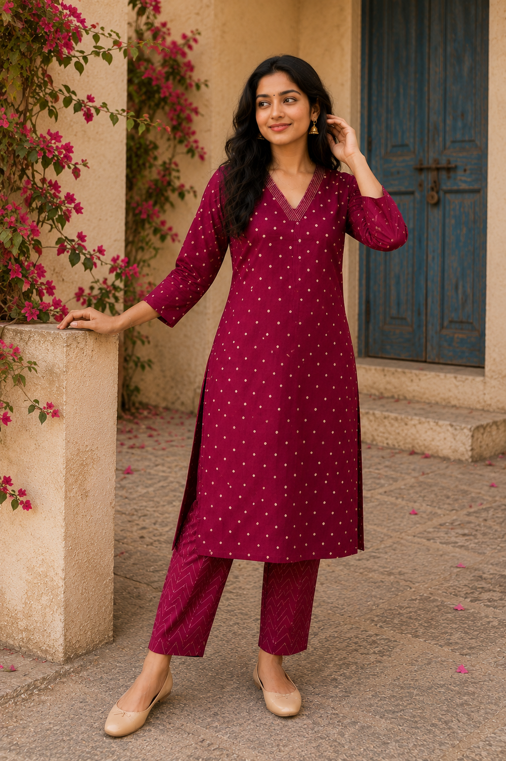 Maroon Roman Silk Co-ord Set – Effortless Everyday Elegance