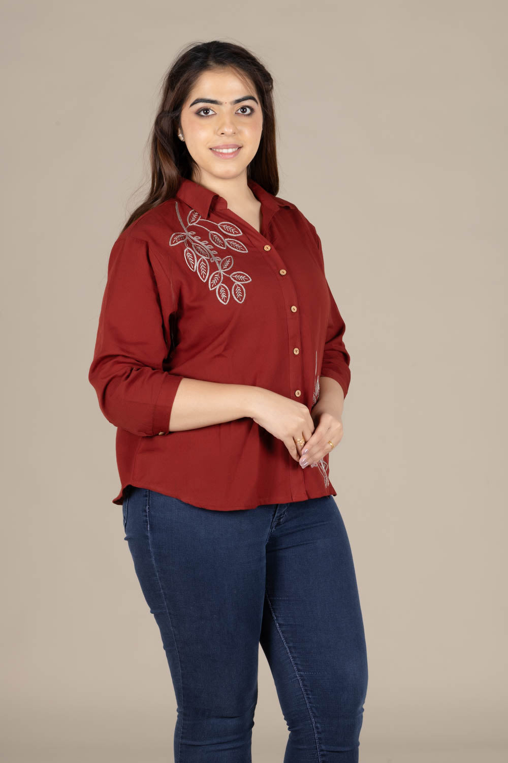 Red Shirt-Style Short Kurti