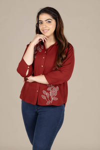 Red Shirt-Style Short Kurti