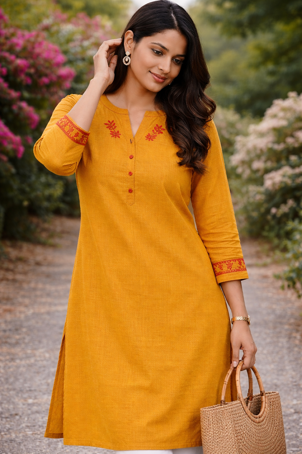Everyday wear Kurti - Yellow