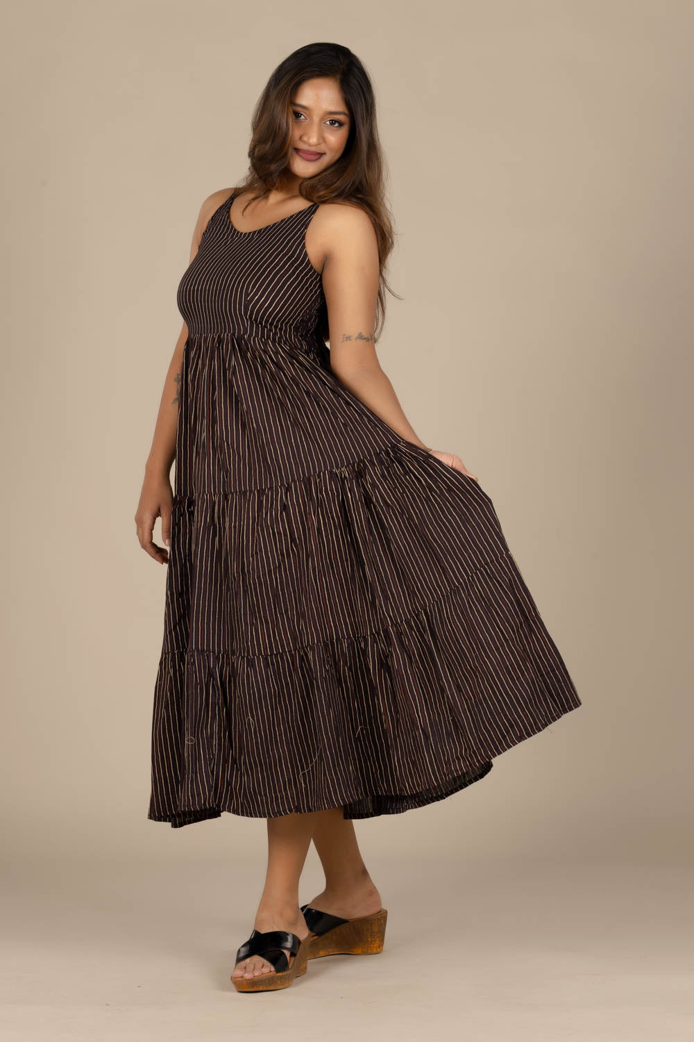 Brown Flared Dress