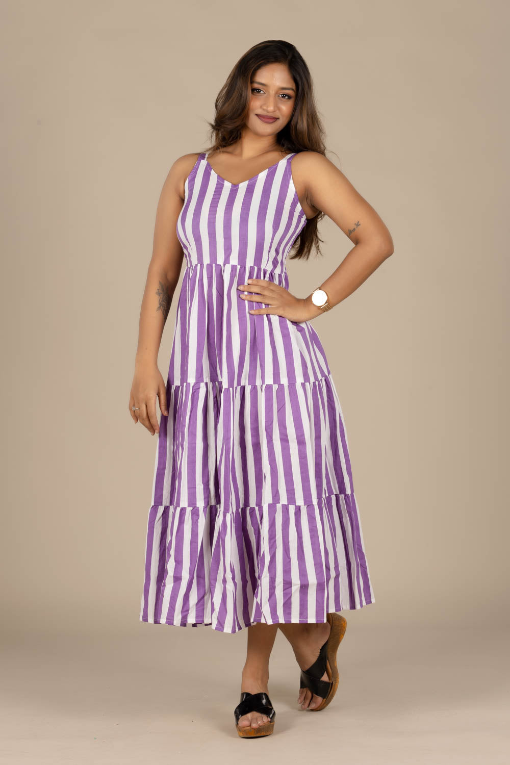 Purple Flared Dress