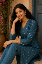 Teal Blue - Roman Silk - Co-ord Set