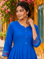 Flared Kurti - Royal Blue