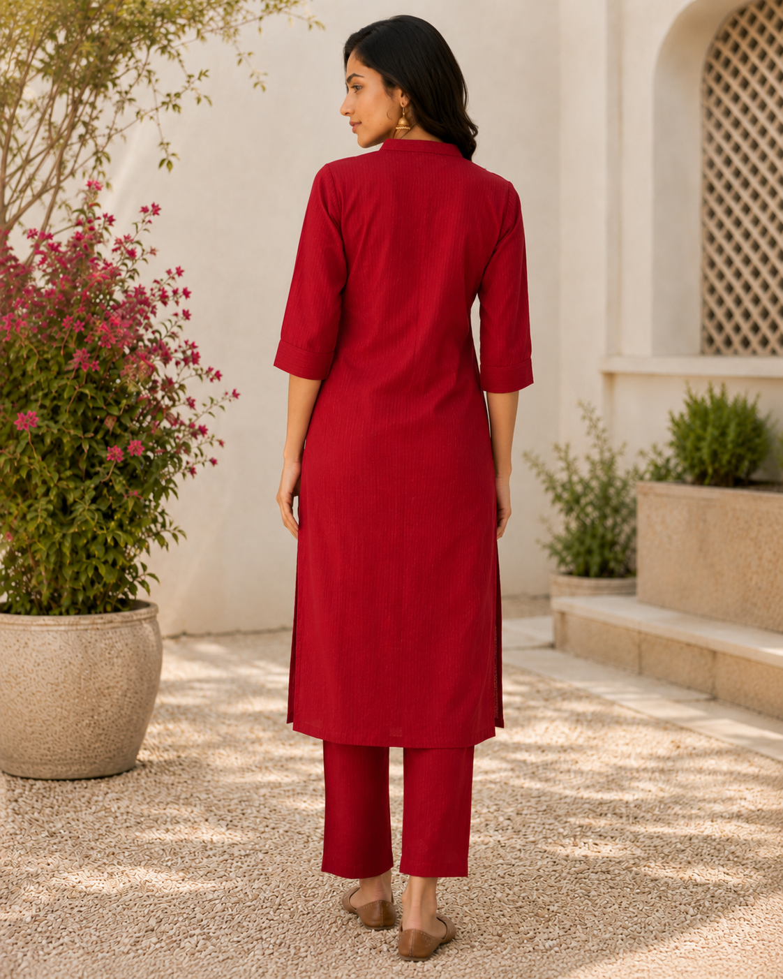 Ruby Blossom Embroidered Co-ord Set