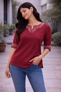 Everyday Short Kurti - Maroon