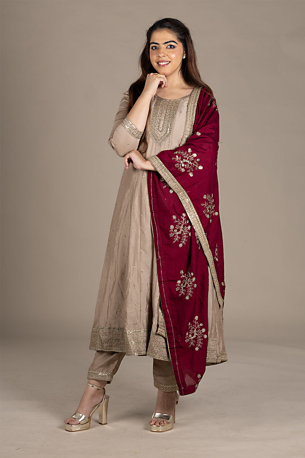 Coffee Designer Salwar Suit