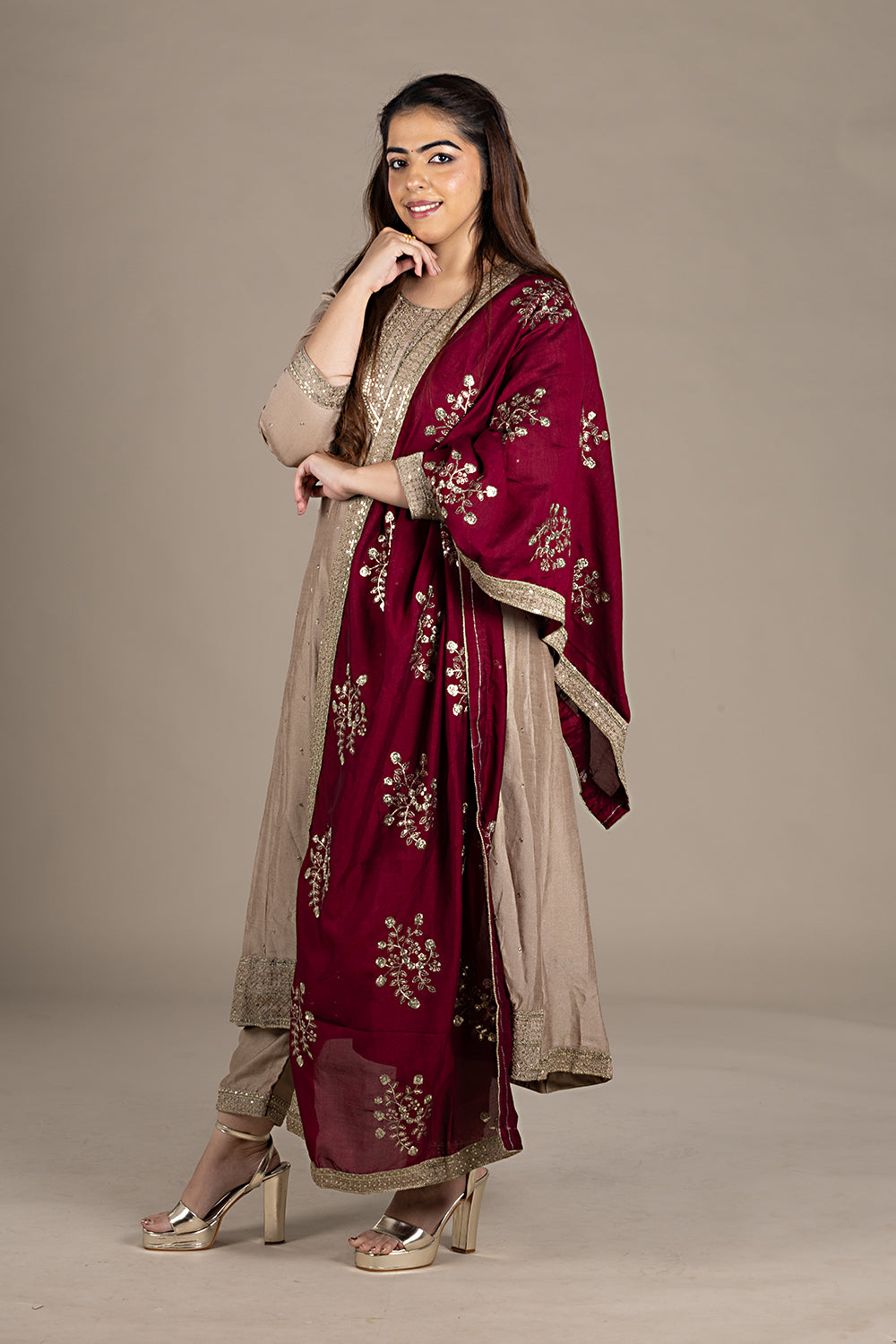 Coffee Designer Salwar Suit