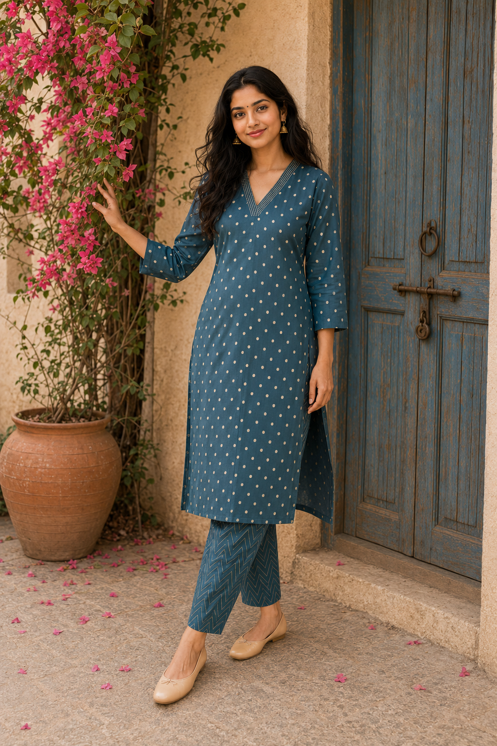 Teal Blue - Roman Silk - Co-ord Set