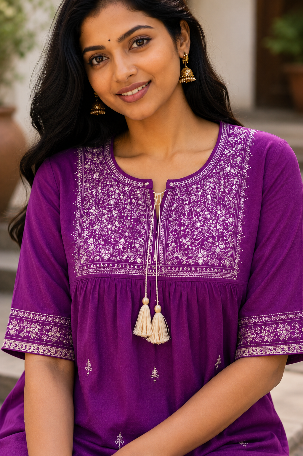Everyday Short Kurti - Magenta