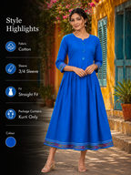 Flared Kurti - Royal Blue