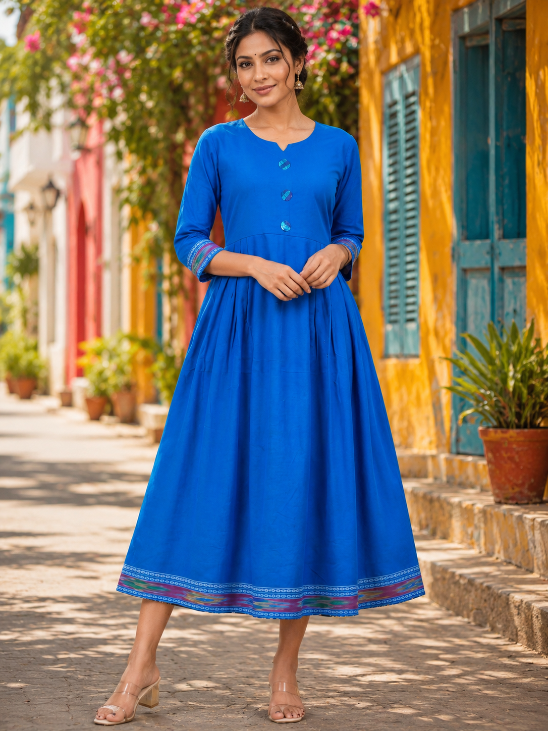 Flared Kurti - Royal Blue