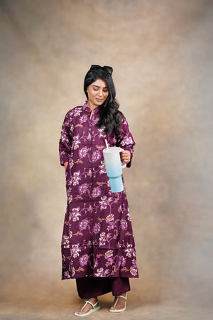 Wine Floral Co-ord Set
