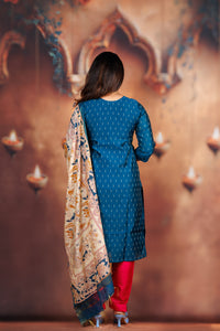 Raw Silk - Peacock Blue