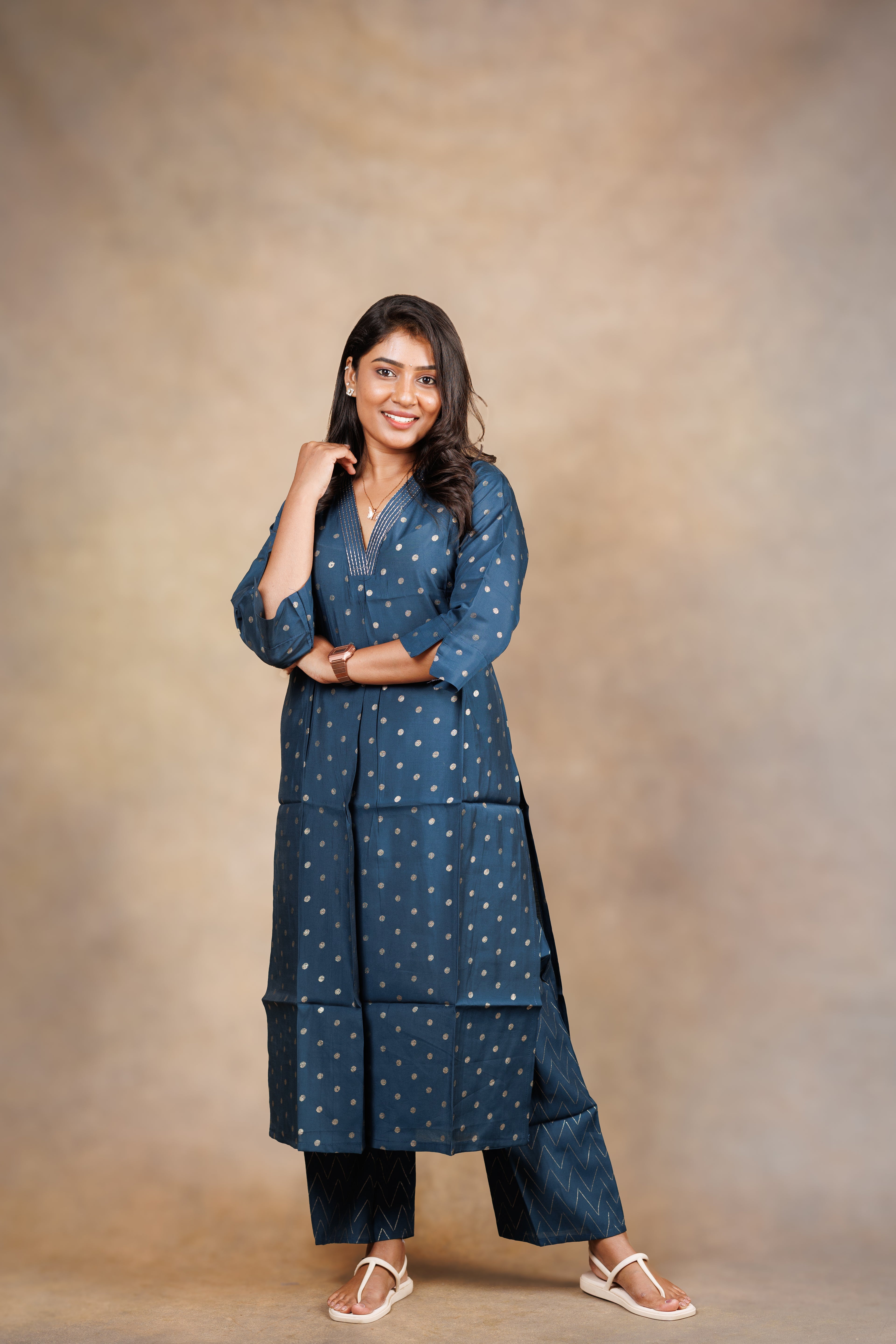 Teal Blue - Roman Silk - Co-ord Set