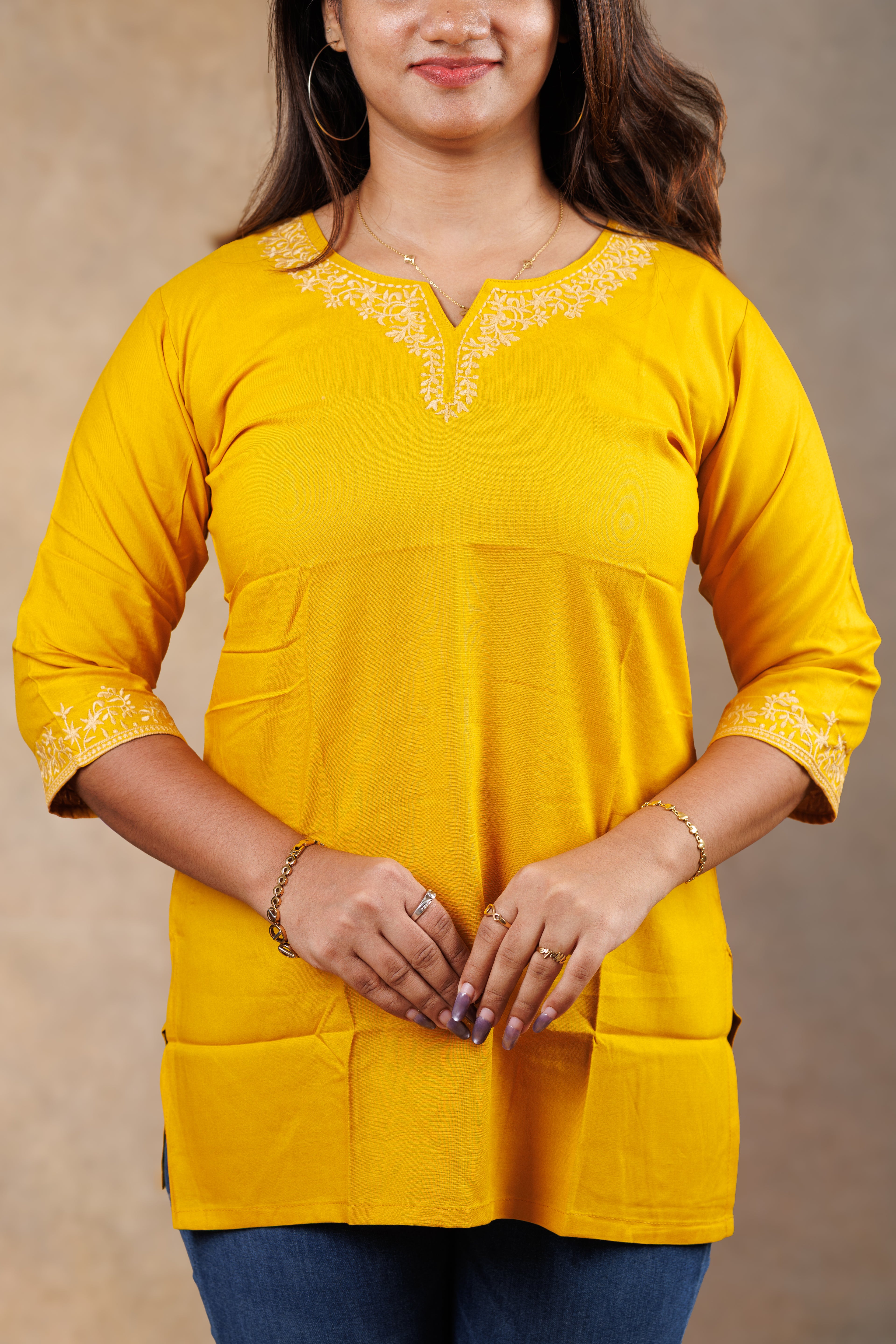 Everyday Short Kurti - Yellow