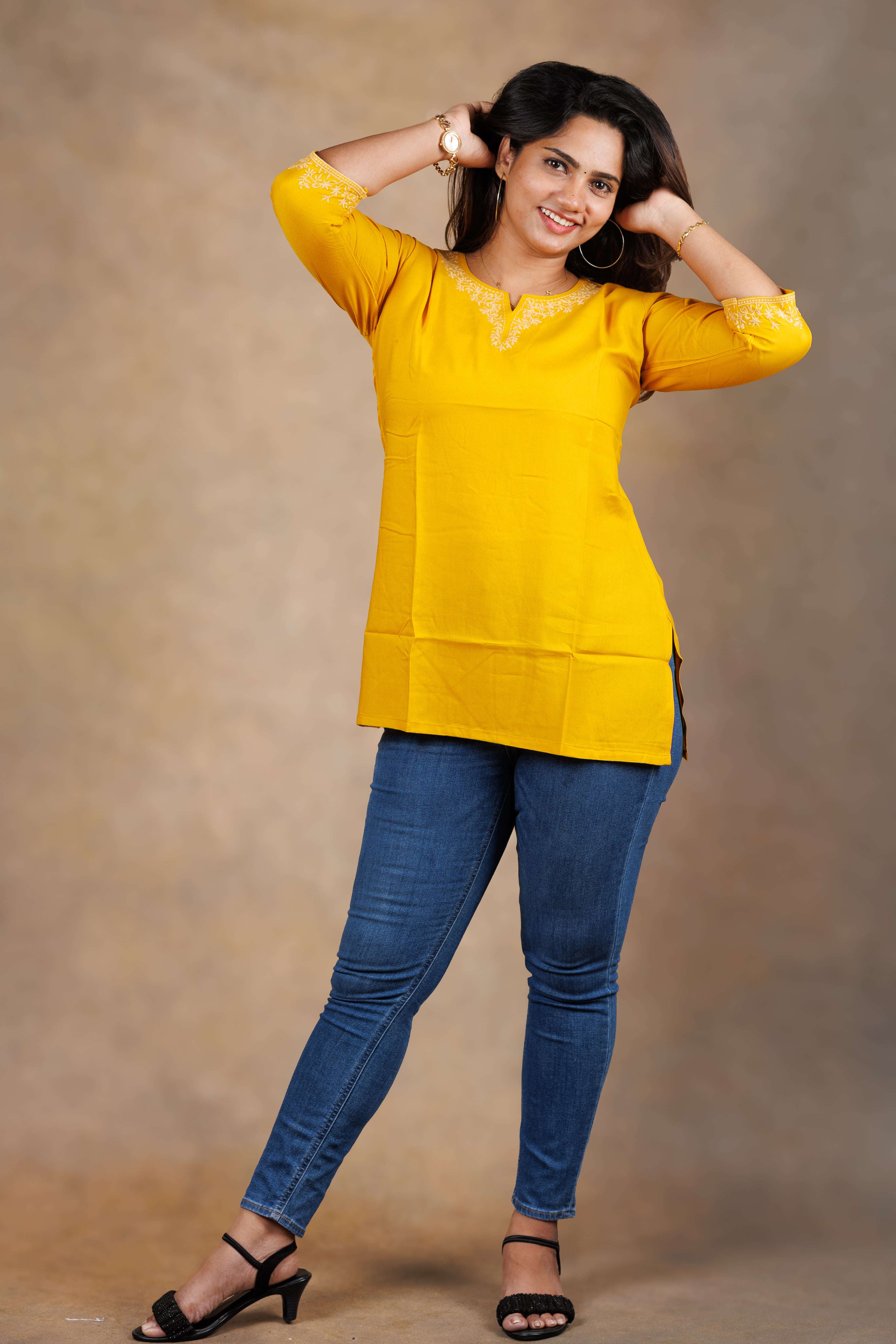 Everyday Short Kurti - Yellow