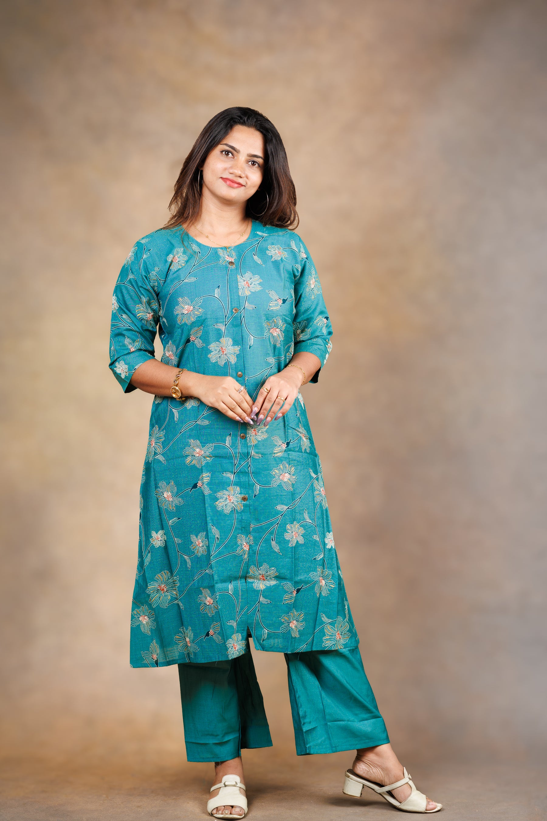 Teal Blossom Co-ord Set