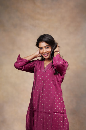 Maroon Roman Silk Co-ord Set – Effortless Everyday Elegance