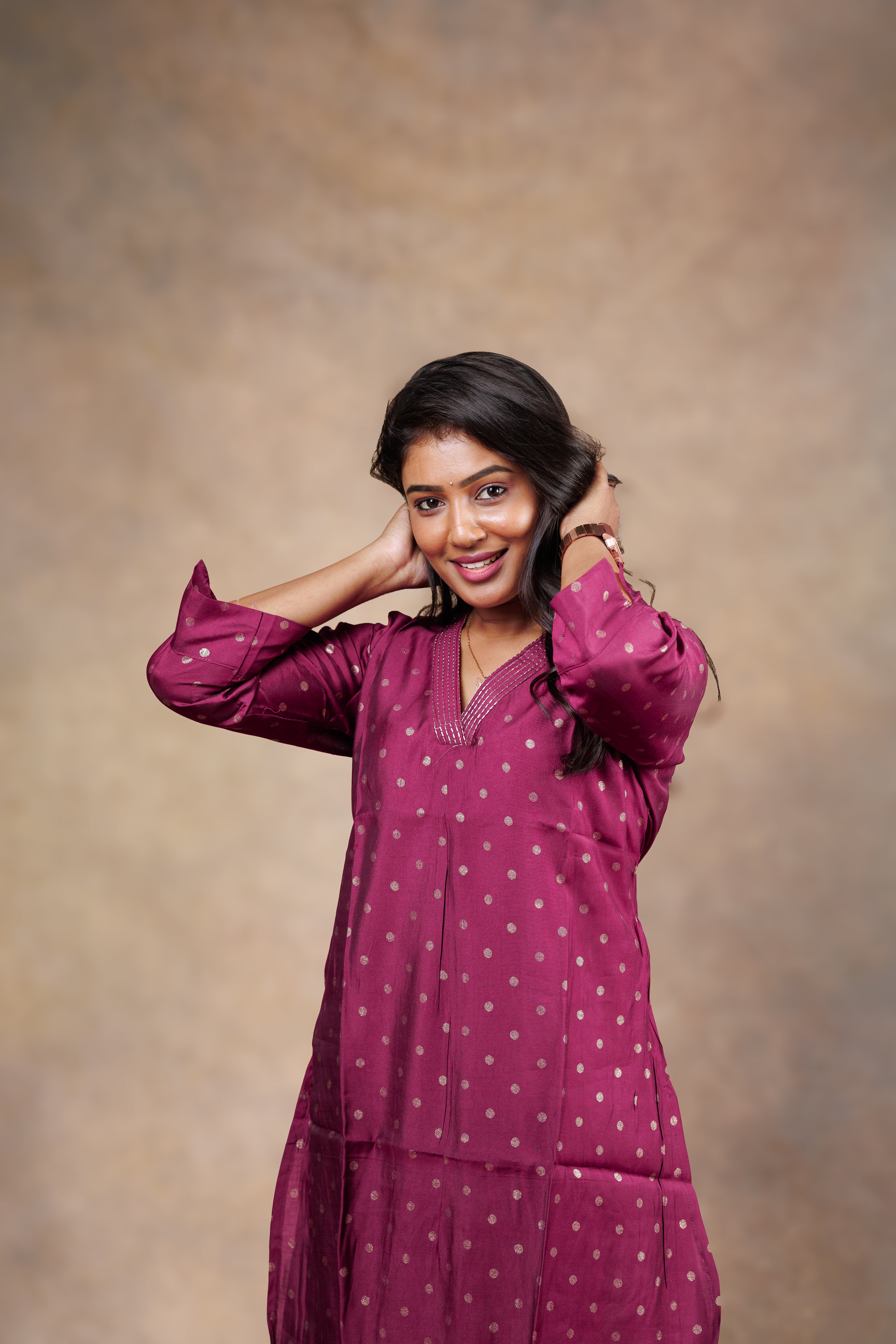 Maroon Roman Silk Co-ord Set – Effortless Everyday Elegance
