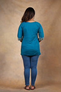 Everyday Short Kurti - Teal Blue