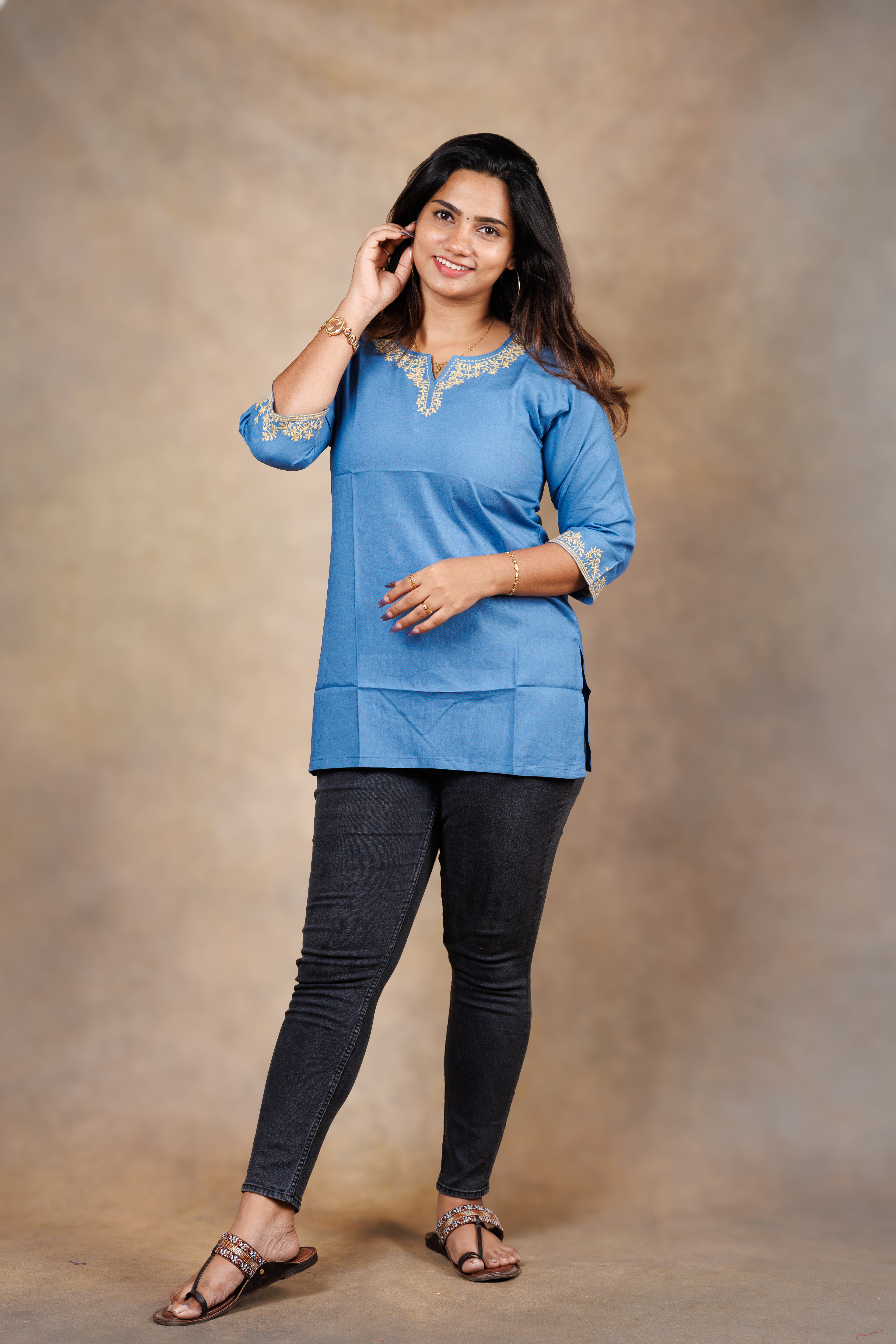 Everyday Short Kurti -  Blue