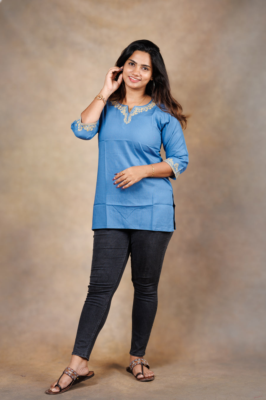 Everyday Short Kurti -  Blue