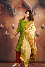 Raw Silk - Olive Green