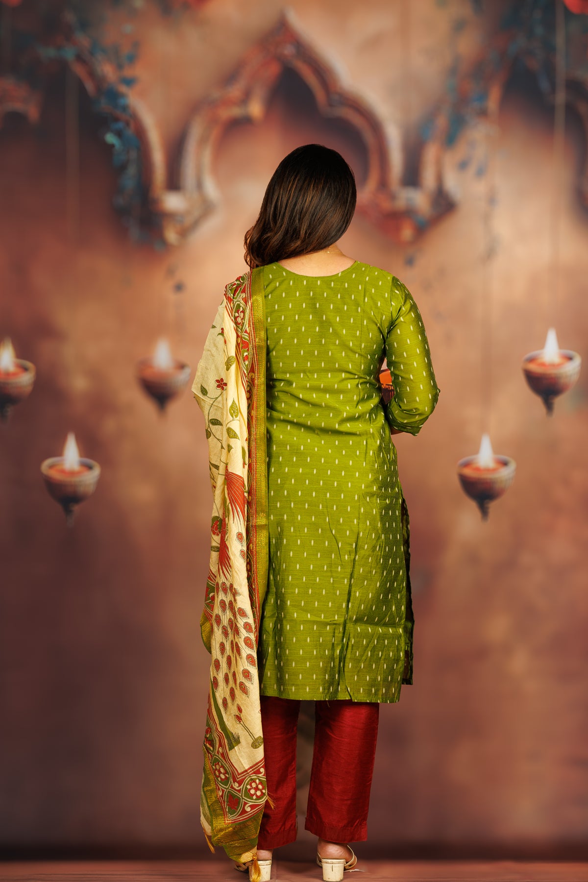 Raw Silk - Olive Green