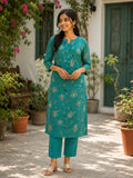 Teal Blossom Co-ord Set