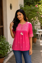 Everyday Short Kurti - Pink