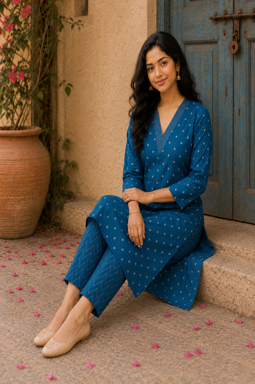Ocean Blue - Roman Silk - Co-ord Set