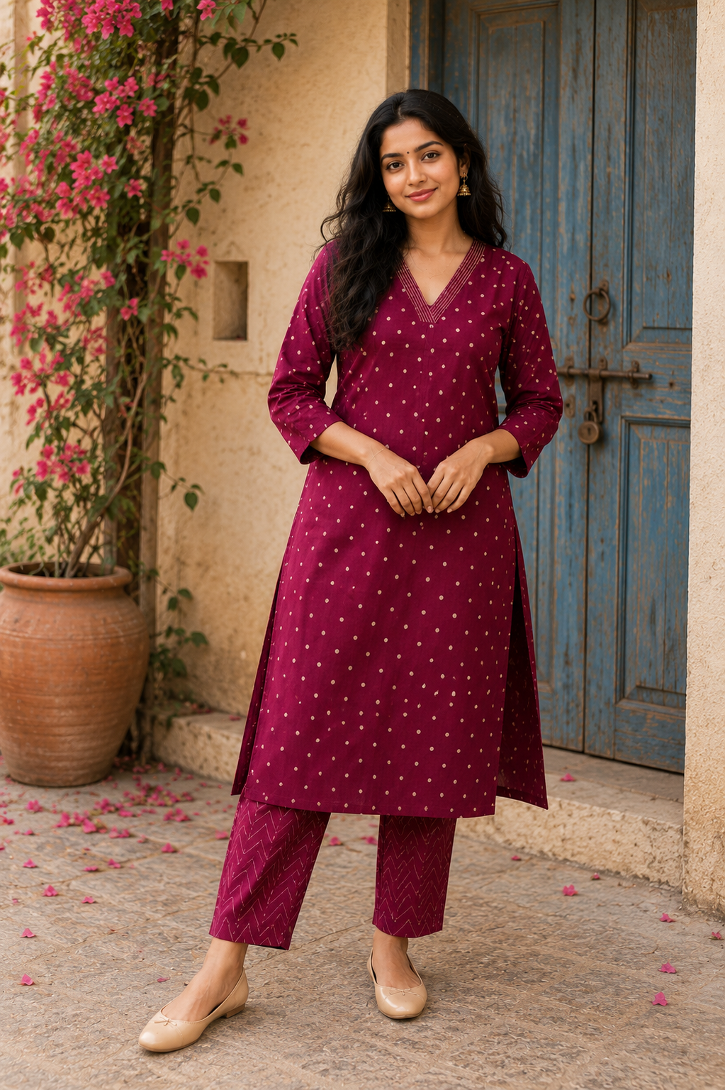 Maroon Roman Silk Co-ord Set – Effortless Everyday Elegance