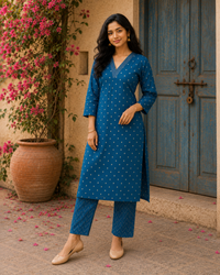 Ocean Blue - Roman Silk - Co-ord Set